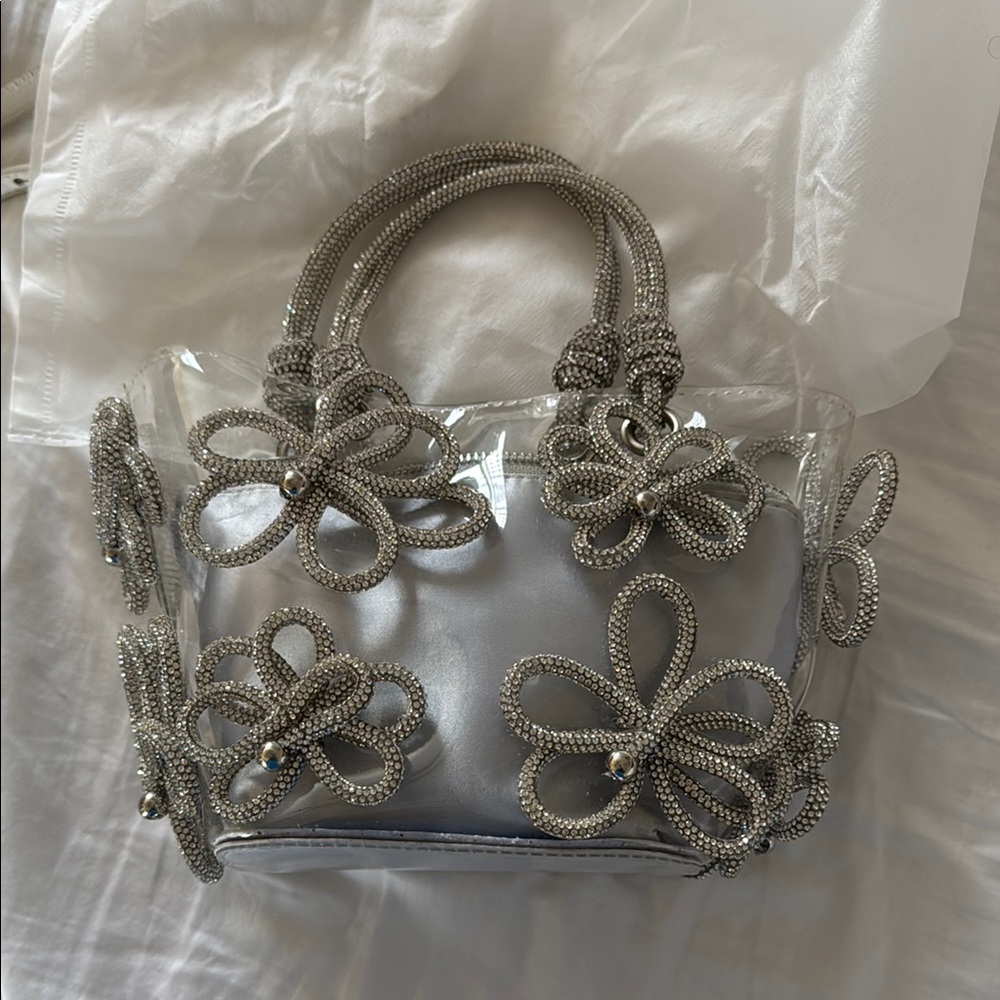 Clear floral handbag